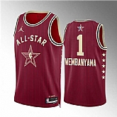 Men's 2024 All-Star #1 Victor Wembanyama Crimson Stitched Basketball Jersey,baseball caps,new era cap wholesale,wholesale hats